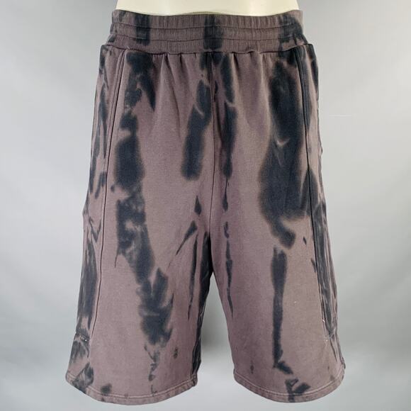 A-COLD-WALL Size XL Grey Charcoal Tie Dye Cotton Drawstring Shorts - Picture 1 of 4